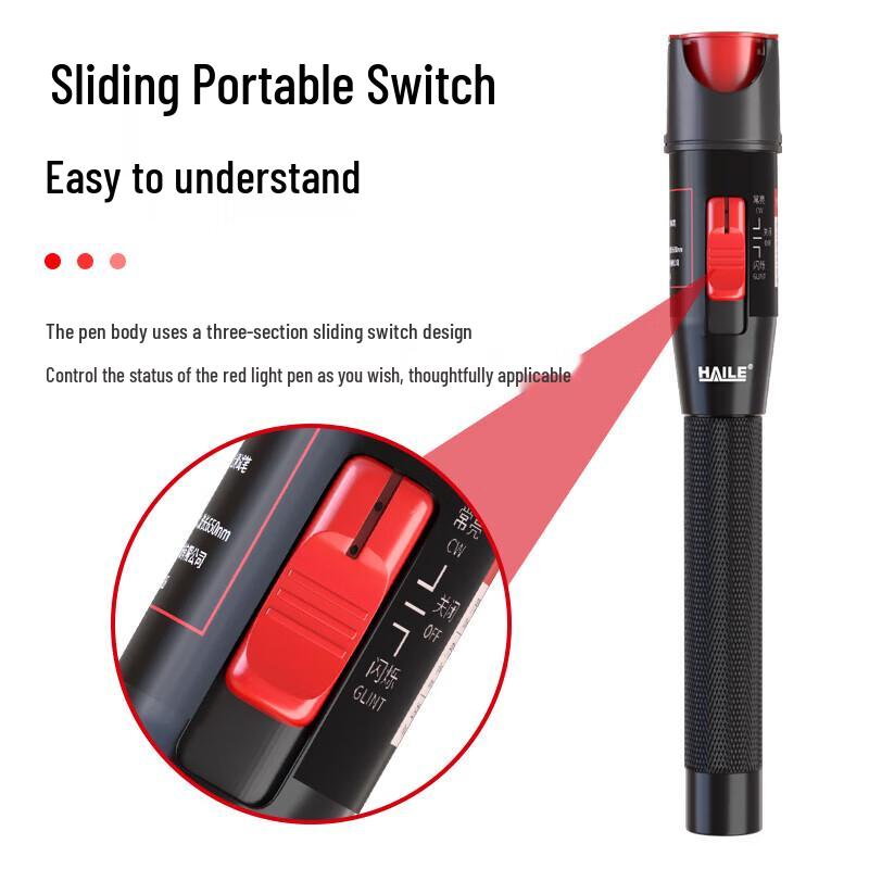 HAILE 10mW Fiber Optic Red Light Pen Visual Fault Locator
