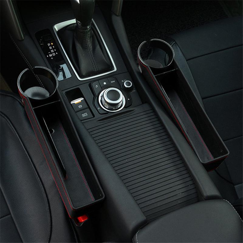 New Car Seat Gap Organizer Vehicle Crevice Storage Box Accessories Cup Holder Black
