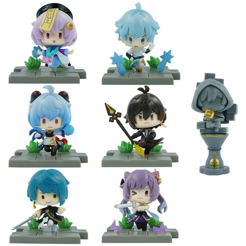 Genshin Impact Figures: Paimon, Klee, Hu Tao, Keqing with Sword - Heroic Anime Display Ornaments