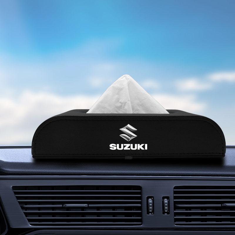 1pcs Car Tissue Box Holder Armrest Box Storage Case Emblem for Suzuki Jimny GW250 Samurai Vitara Swift Baleno SX4 Ignis Alto Splash Swace