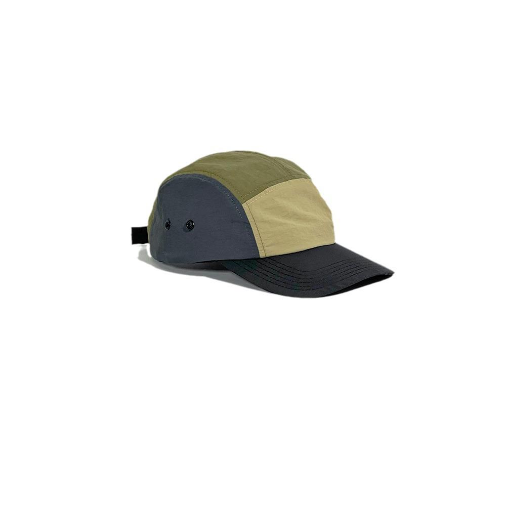 Stylish Five-Panel Quick Dry Skater Hat: Japanese Color Block, Hip Hop Flat Brim, Outdoor Sports Cap