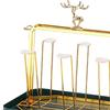 6 Cup Metal Drainer Holder Rack Mug Organizer Luxury Drying Glass for