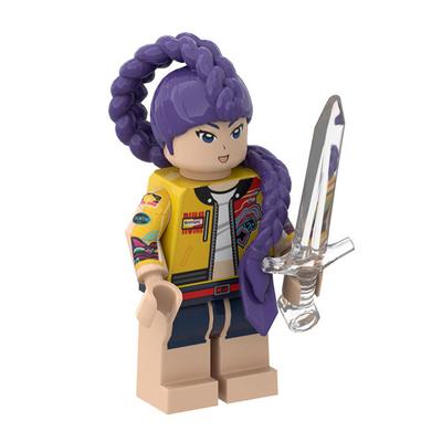 Hot KPOP Demon Hunters Cartoon Doll Building Blocks Kawaii Mini Action Figure Head Assembly Toys Child Educational Toys Gift