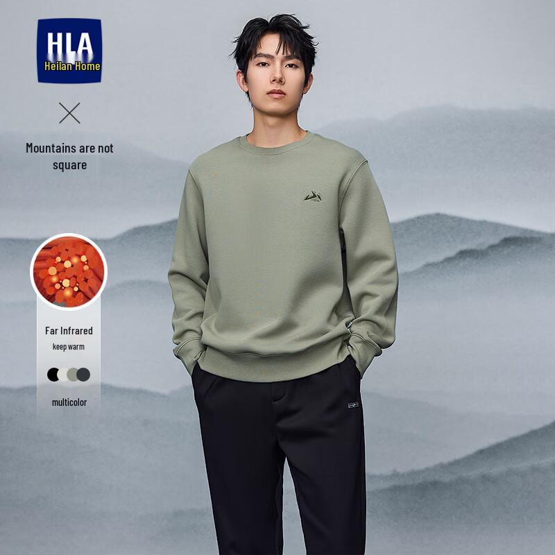 

HLA Men s Autumn 2025 Mountain Series Embroidered Crew Neck Sweatshirt XS
