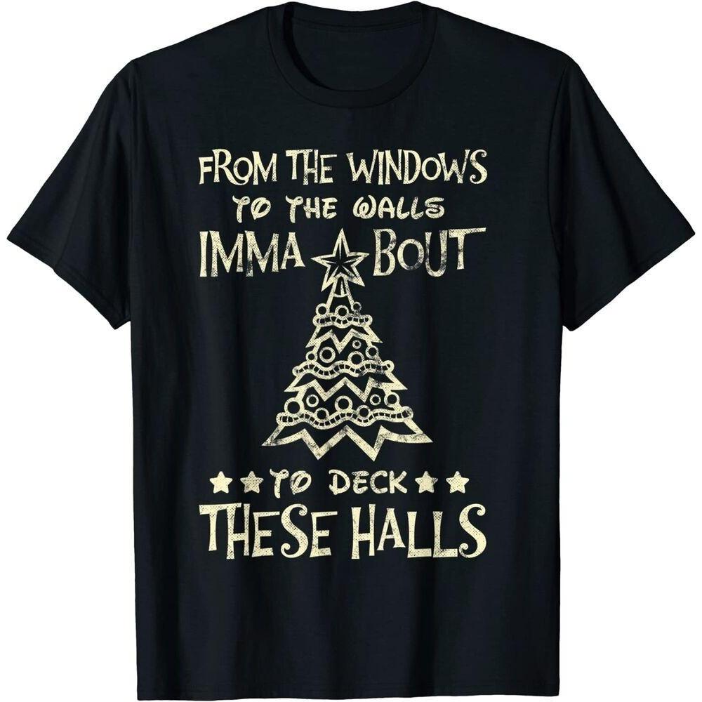 

Футболка унисекс From The Windows The Walls Im About Deck This Halls S чёрный