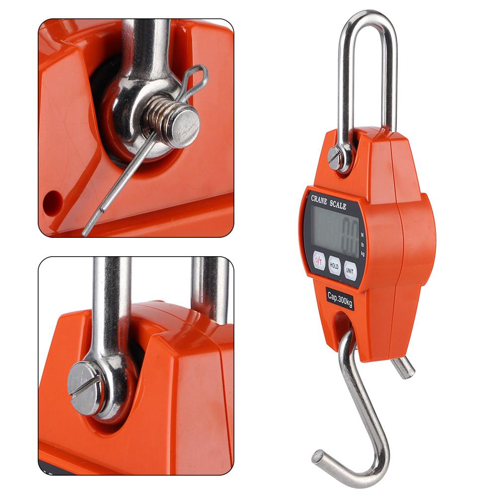 Mini Portable Digital LCD Display Hanging Scale Electric Weighting Scales 300kg/600lb Orange