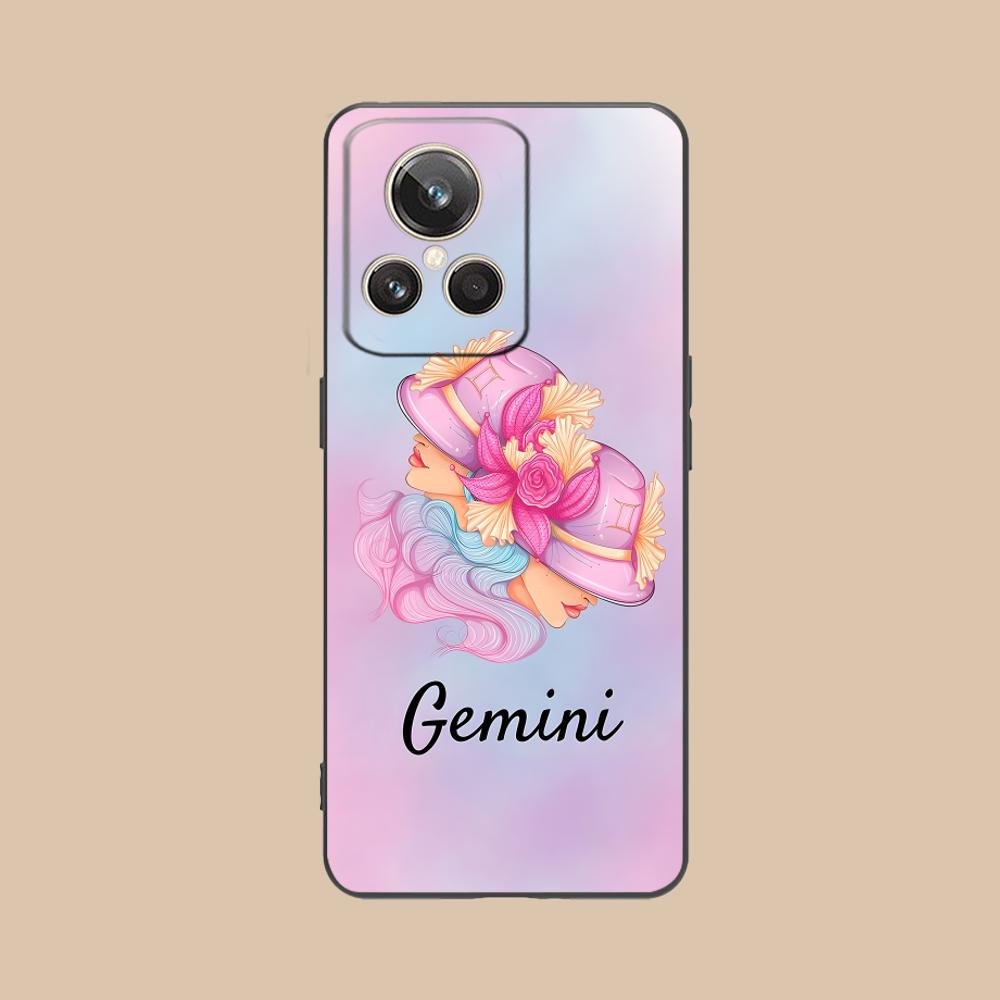Zodiac Sign Gemini Phone Case for Realme 15 14 13 12 11 10 9 Pro Plus T i Lite 5G Soft TPU Shockproof Cover