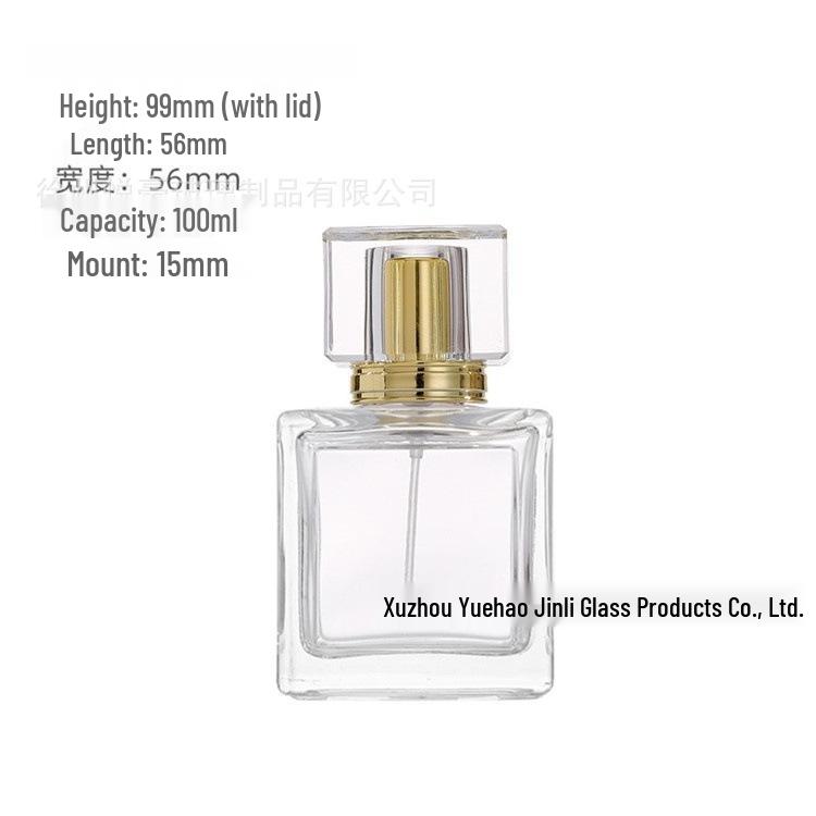 Clear Glass Perfume Bottle with Sprayer and Plastic Cap