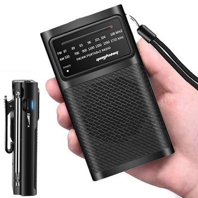 Mini Radyo Taşınabilir FM/AM Çift Bant Alıcısı Yüksek Hassasiyetli Stereo Cep Radyosu 3.5mm Jack ile Yürüyüş Yürüyüş Kamp için