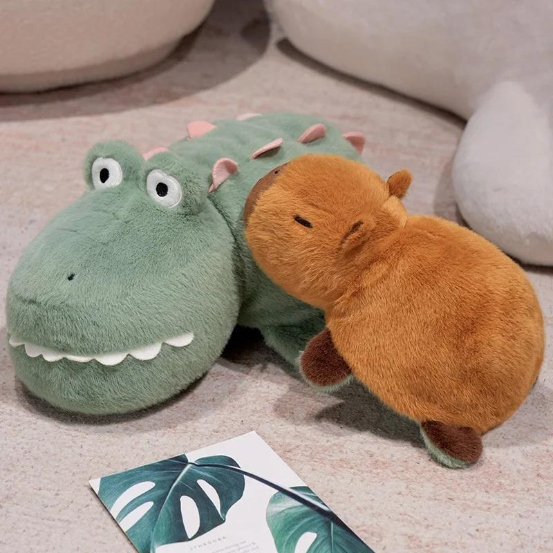 25/35cm Capybara Plush Reversible Alligator Stuffed Animal,2 In 1 Cute Capybara Transformed Crocodile Plush Toy Christmas for Girl Kids