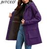 BITCED Autumn/Winter Jacket Women's Waterproof Hooded Raincoat Trench Coat