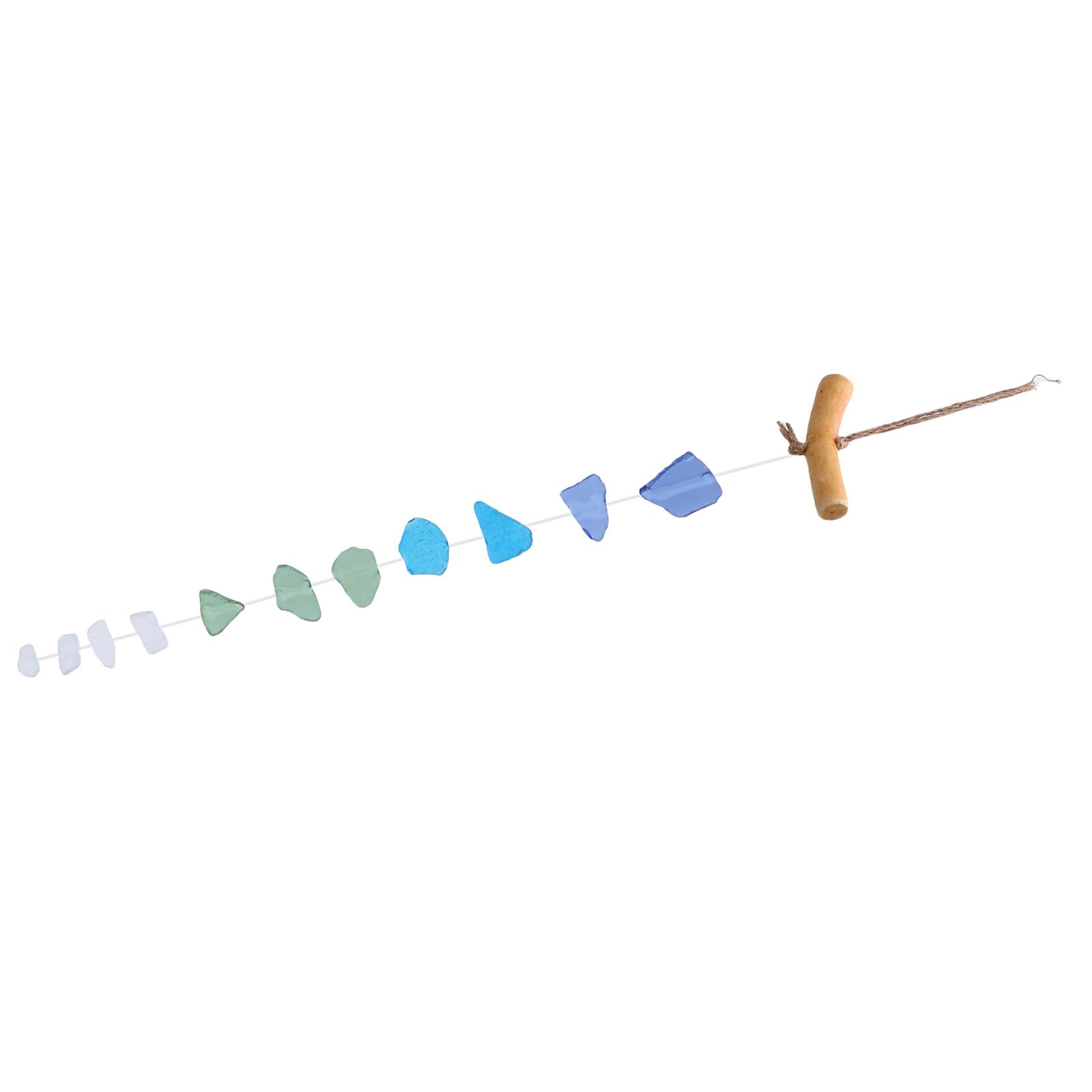 

Wind Chimes Unique Hand Crafted Sea Glass Driftwood Chime for Indoor Outdoor Decoration Present Type 3