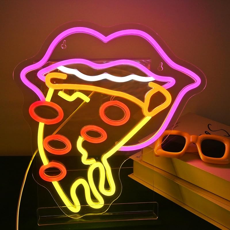 Lips Neon Sign Shh Gesture Led Neon Lights for Wall Decor USB Powered Chic Neon Lips Light Signs for Bedroom Home Bar Man Cave Beer Cafe Birthday