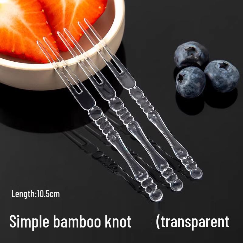 Individually Wrapped High-End Clear Plastic Fruit Dessert Forks