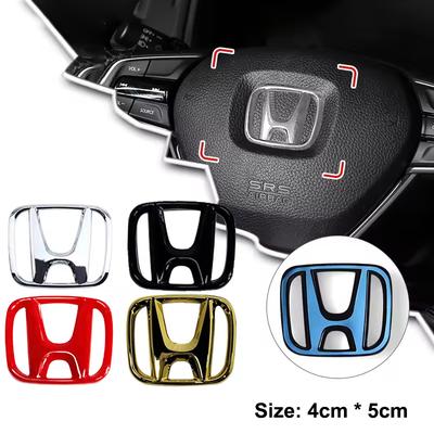 50x40mm ABS Car Steering Wheel Cover Emblems Stickers for Envix Odyssey City Jazz Fit CRV Civic Accord Insight Jade Vezel