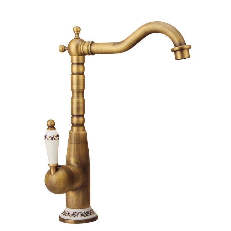 MDNG French Style Gold Ceramic Basin Faucet