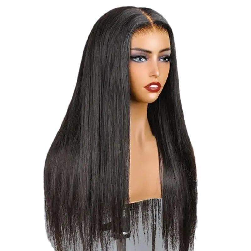 Lace Front Long Straight Synthetic Wig With Parting Heat-Resistant Fiber Natural Look All Face Shapes