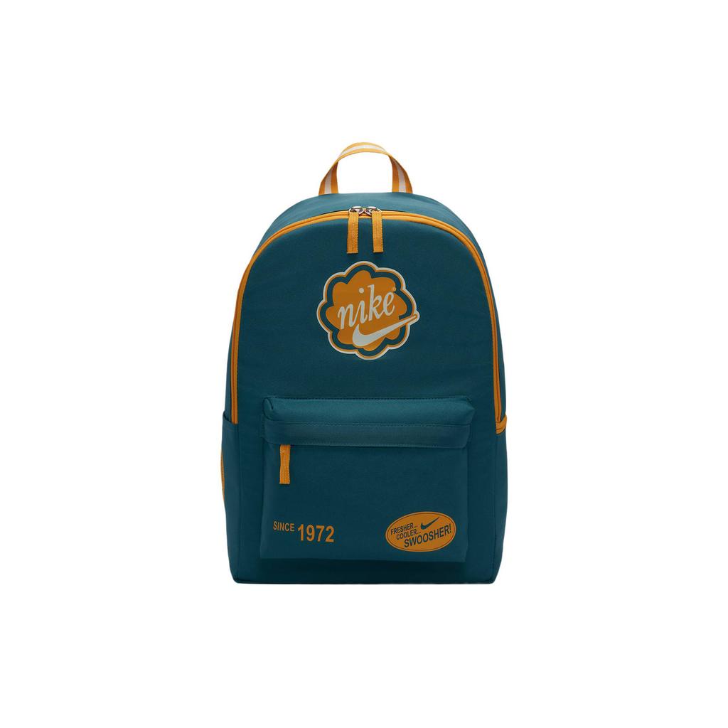 New Nike Fabric Backpack Regular Unisex Crystal Cave Water Duck Cyan/Sundial Yellow FB2841-381