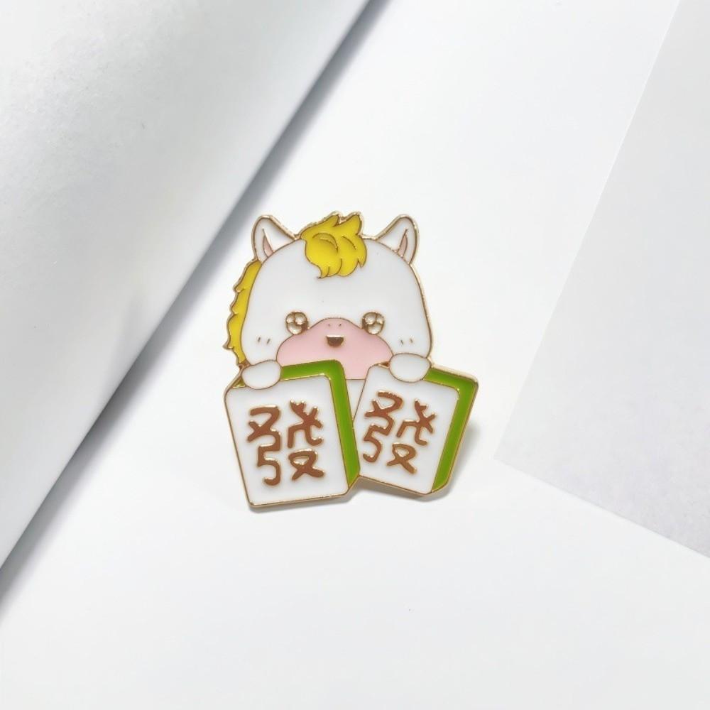 Chinese Style Zodiac Horse Brooch Zinc Zinc Zinc Alloy Animal Brooch New Year Lapel Pins  Spring Festival