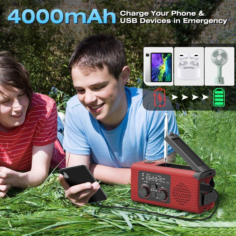 Rechargeable Emergency Weather Radio USB Charged Radio Hand Crank Radio  Outdoor Adventure