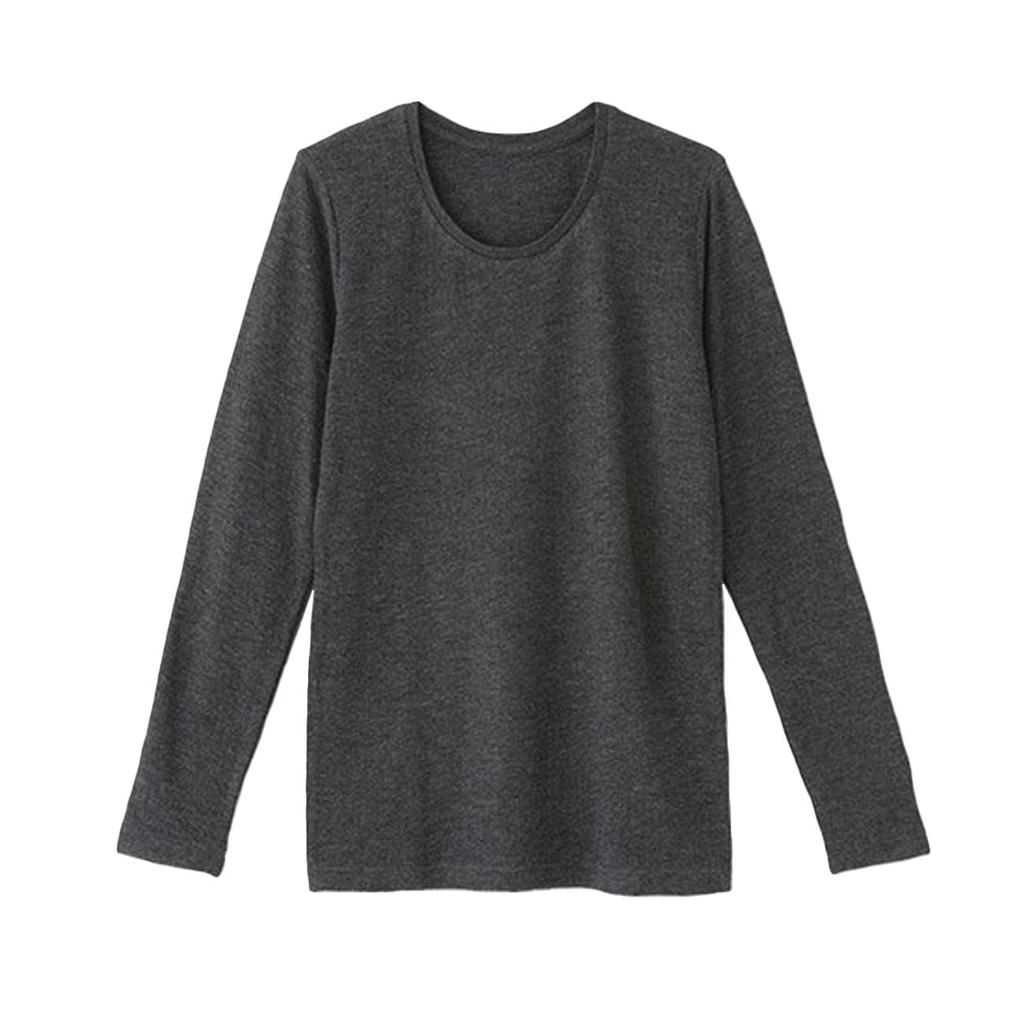 Bamboo Iyakufu Long Sleeve Round Neck Deep Smoky Bamboo Sizes [TAKEFU Fabric] (Ladies') (Mibaichiku) M-L