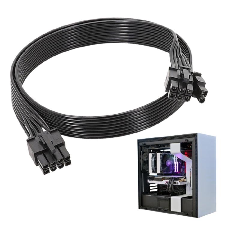 50cm PCIE GPU Stromkabel 8-Pin auf 6+2-Pin für GPU-Netzteil mit U-Klemmen