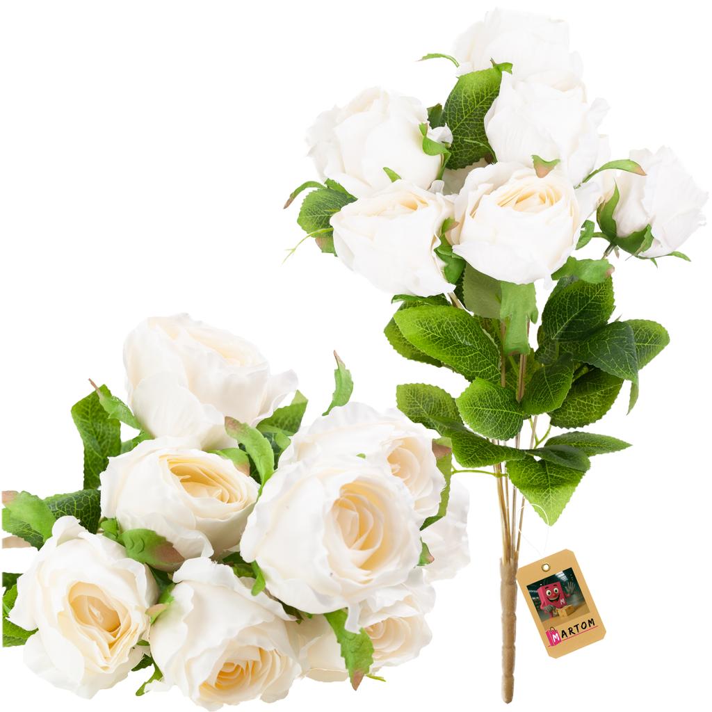 Single Velvet Rose, Realistic Rose Flower, Decorative for a Composition Vase, White