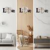 LOVE Letter Wall Clock Silent with Letters Acrylic for Bedroom, Living Room, Wedding