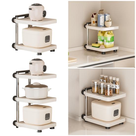 Kitchen Storage Rack Strong Load-bearing Adjustable Design Multifunctional Multi-layer Pot Storage Rack
