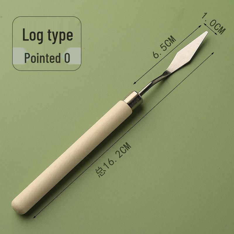 Rosewood Handle Oil Painting Knife: Acrylic & Gouache Pigment Scraper with Varnishing Flat and Pointed Blades
