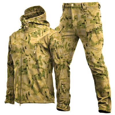 Noi haine de vânătoare Îmbrăcăminte de camuflaj Uniformă militară Costum de luptă Soft Shell Jachetă tactică impermeabilă + Pantaloni pentru drumeții în camping