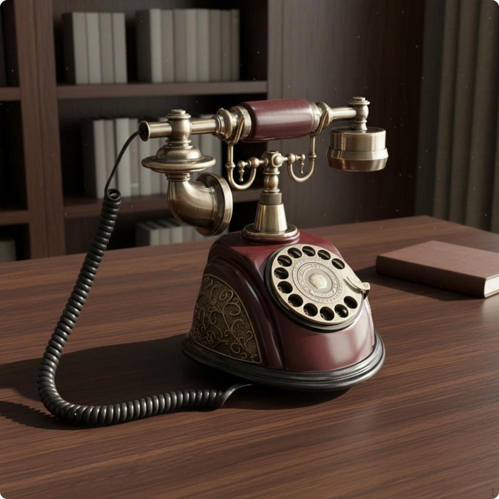 Antique Desk Phone Classic Design Decorative Rotary Dial Telephone for Home Decor