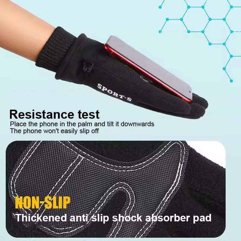 Winter Warm Thick Fleece Ski Gloves Men Touch Screen Gloves Women Outdoor Water-Repellent Cycling Sports Driving Non-slip Glove