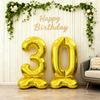 2pcs Gold Number Stand Foil Balloons with Base Globos 30th Birthday Party Wedding Decoration Kids Baby Shower Supplies