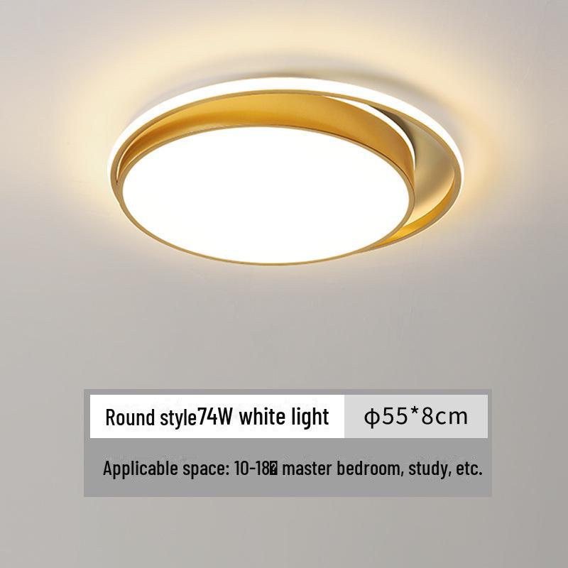 Gold Rectangular Ceiling Lamp Set for Living and Bedrooms