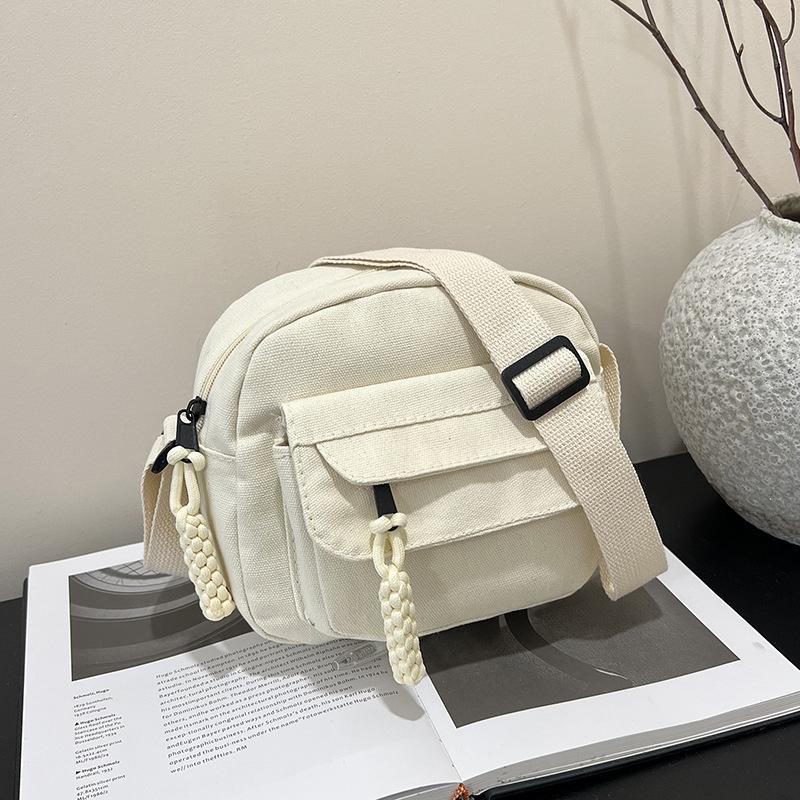 

Холщовая маленькая сумка женская новая простая однотонная сумка на плечо для девочки повседневная женская сумка через плечо для мобильного телефона 21*18*9cm белый