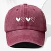 Unisex retro baseball cap with heart-shaped pattern for outdoor sun protection, suitable for truck drivers all year round.
