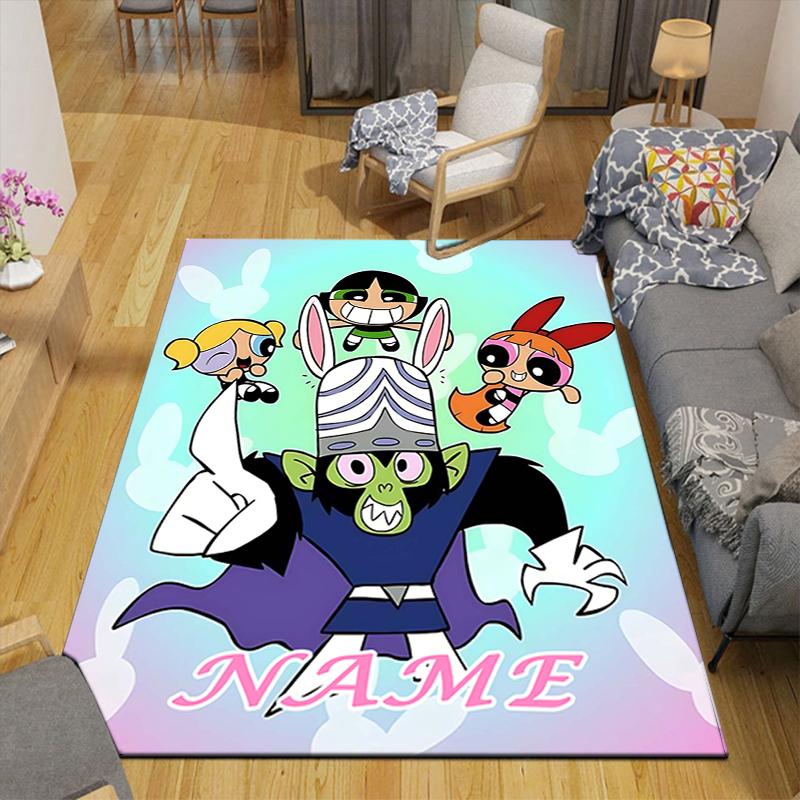 Custom 1Pc Powerpuff Girls Adventure Rug Office Carpet Indoor Outdoor Entrance Doormat Nonslip Soft And Comfortable Living Room D491517