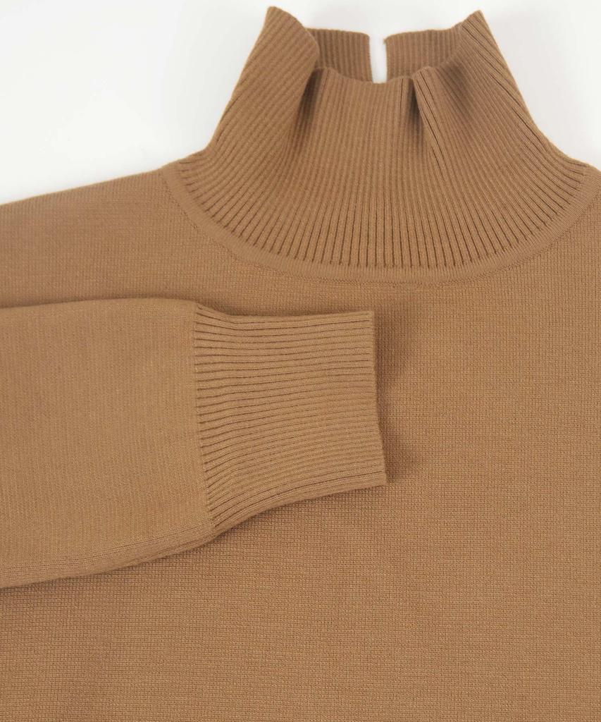 Yours BEXU1732 High Neck Cropped Size L Women's Sweat-Like Knit, Camel,