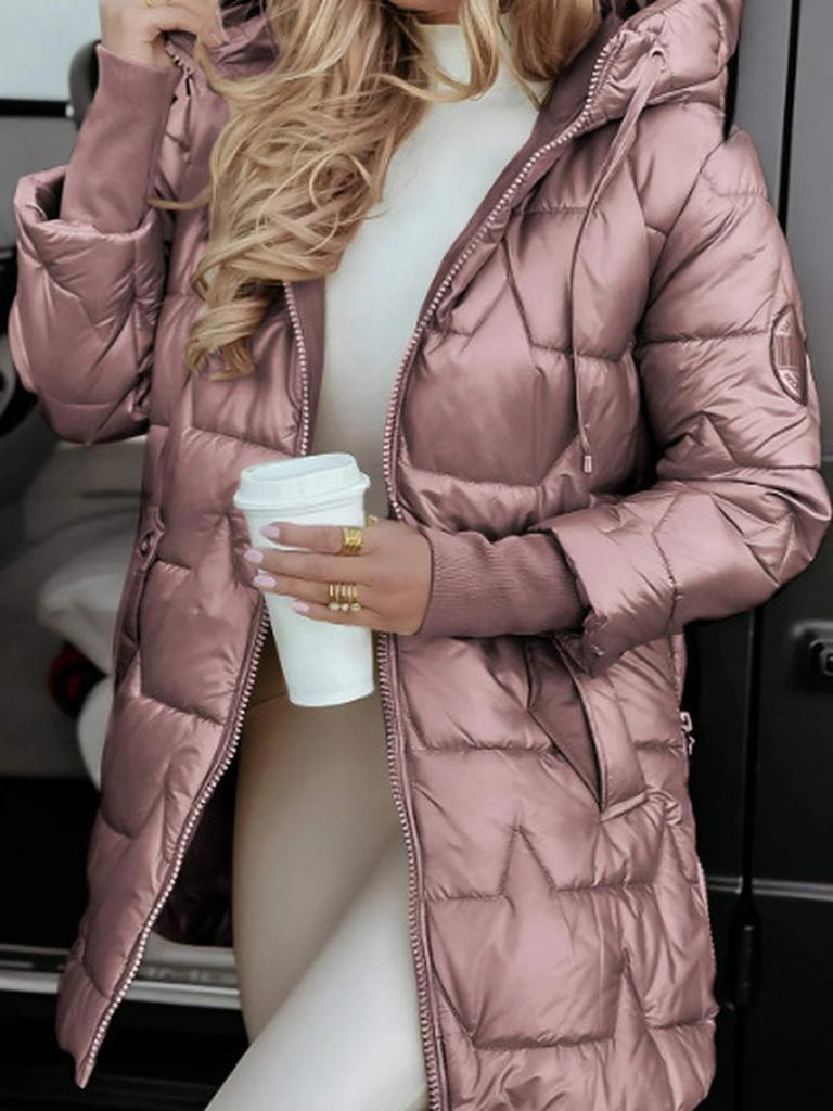 Winter New Zip-Up Hooded Cotton Jacket with Three Zippers