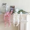 Decorative Flowers Artificial Wisteria Flower Fake Hanging Vine with Long Stem Wedding Faux Bouquet for Tall Vase Home Party Decor Floral Arrangement