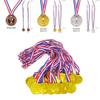 Children Plastic Gold Silver And Bronze Medal With Hanging Ropes For Sports Events And Party Gifts