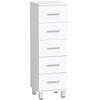 Badkamerkast Smalle Badkamerkast met 5 Lades voor Badkamer, 30 x 30 x 95 cm, Wit