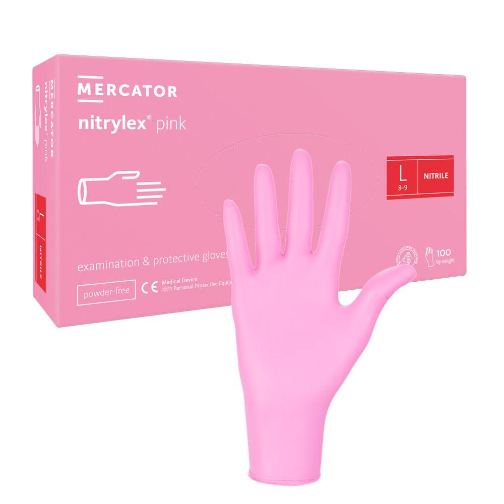Nitrile Gloves Pink Mercator Nitrylex Pink 100 Pieces