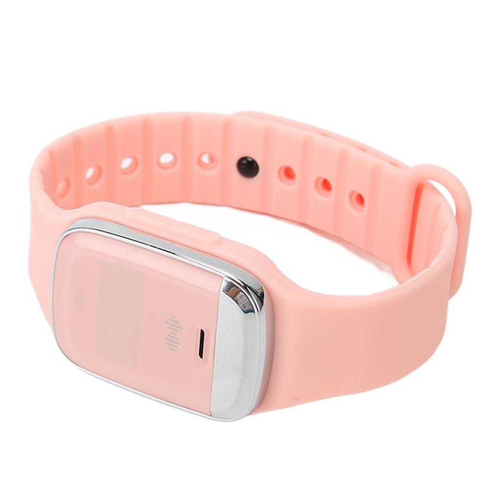 Ultrasonic Repellent Bracelet Portable Rechargeable Electronic Watch for Body Temperature Monitoring Pink