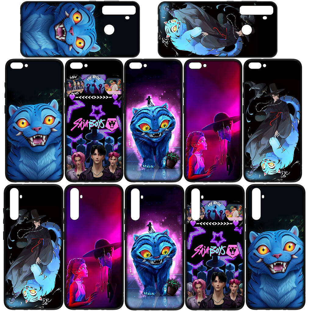 Phone Case for iPhone 17 16 15 Plus Huawei P30 P20 Lite Redmi Note 14 12 11 13 Pro Max OPPO A60 A80 A40 A18 Jinu KPop Tiger Demon Anime Hunters Cover