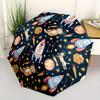 Space Exploration, Astronaut Pets Theme 8 Bone Hand Automatic Folding Umbrella, Compact and Portable Design, A Perfect Gift for Birthday, Ch