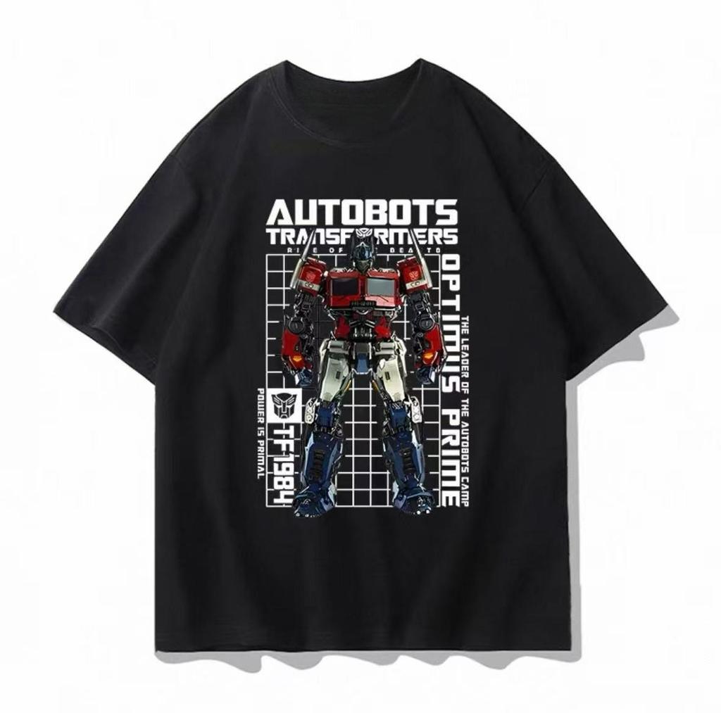 The 2026 Summer Transformers Pattern Pure Cotton Printed Tshirts Children General Breathable Loose Leisure Unisex and Women