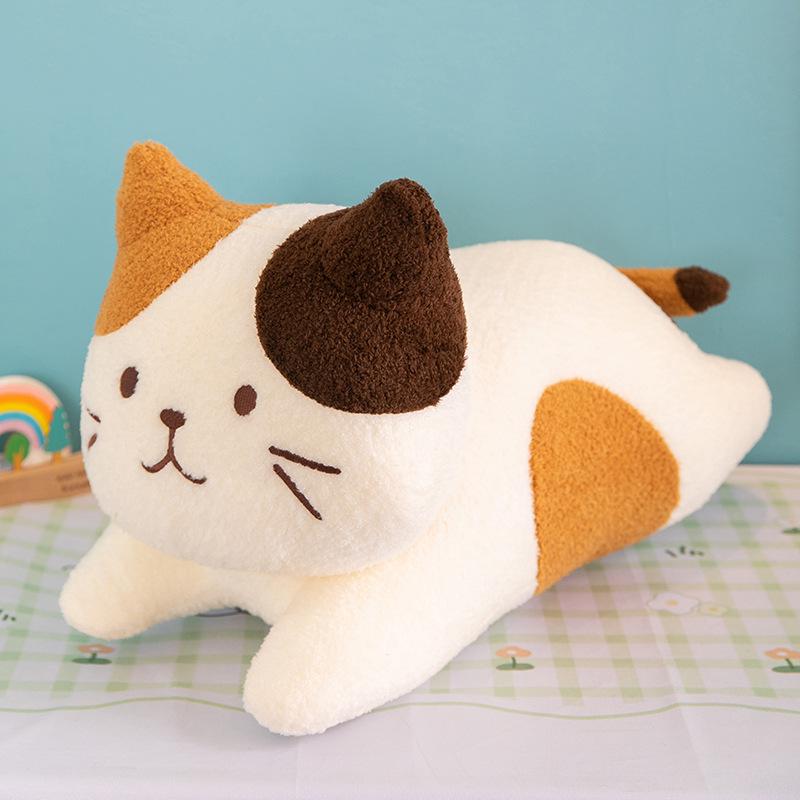 Cute Three-Color Cat Plush Toy - Lying Down Soothing Doll Pillow 40cm 0.28kg