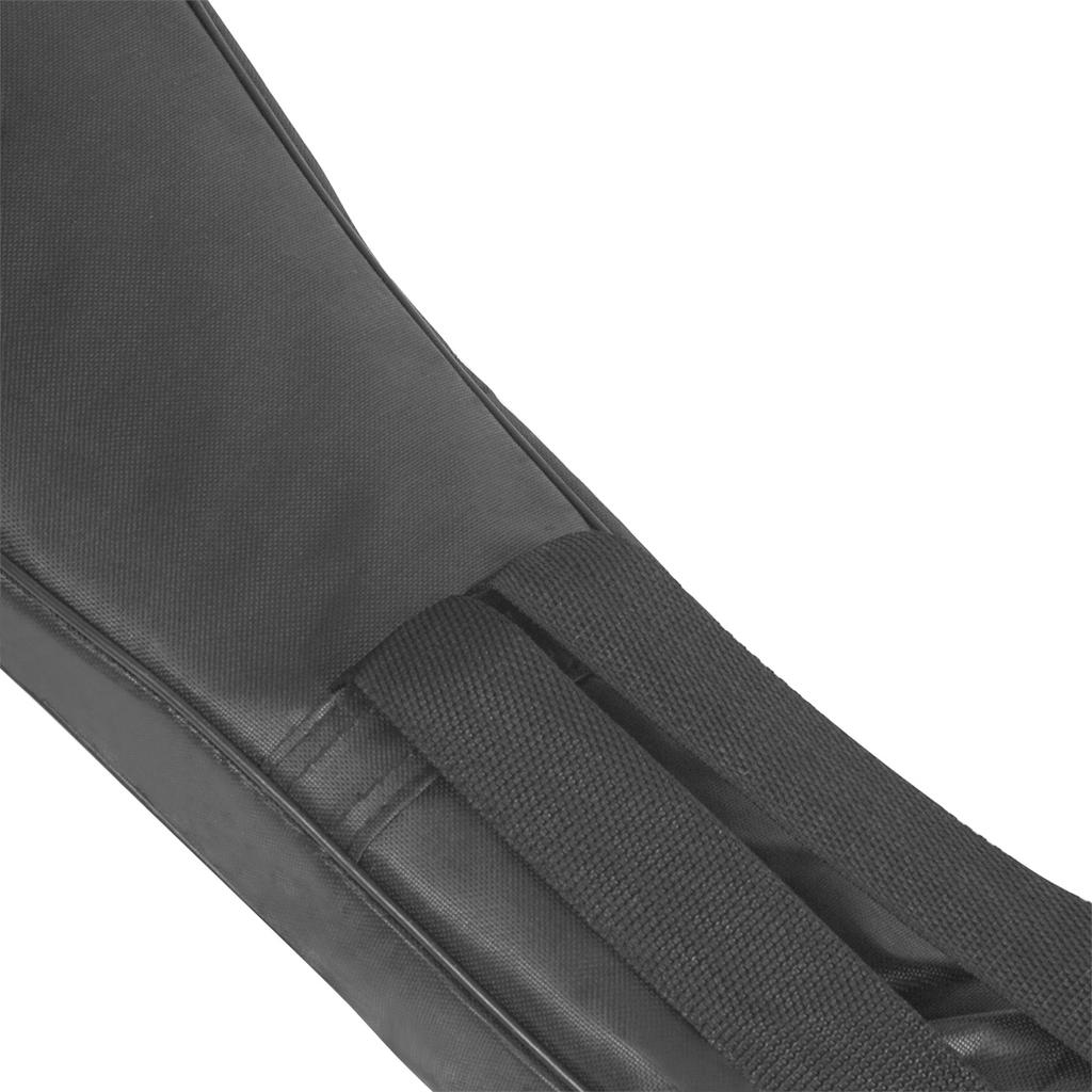 120 x 38 x 6 cm dicke schwarze Tasche für E-Bass aus Baumwoll-Canvas, wasserdicht, weiche Hülle mit doppeltem Schultergurt